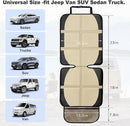 Car Seat Protector for Child Car Seat, 2 Pack Baby Car Seat Covers with Mesh Pockets & Non-Slip Backing 600D Durable Seat Protector Under Baby Car Seat for Car Back Seat (Beige, Large) by TinyTreasures Baby Boutique