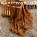Muslin Swaddle Blankets for Baby Girls and Boys, 4 Pack Breathable and Skin-Friendly Newborn Receiving Blanket, 100% Cotton Swaddle Wrap, Essentials Infant Shower Items, Toddler Gift by TinyTreasures Baby Boutique