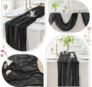 Sioloc Black Cheesecloth Table Runner Fall Autumn Decor for Home 10ft Table Cloth for Wedding Birthday Party Halloween Thanksgiving Decorations by CozyNest Decor