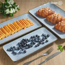 famiware Serving Platter, Rectangular 15.67/14.1/12.6inch Serving Dishes for Entertaining, Reactive Glaze, Stoneware Serving Trays for Party, Food, Turkey, Snack, Cheese, Ocean Series, Blue by CozyNest Decor
