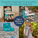 Hiccapop OmniBoost Travel Booster Seat with Tray for Baby | Folding Portable Baby Booster Seat for Dining Table, Camping, Beach, Grandma’s | Tip-Free Design Straps to Kitchen Chairs - Booster Chair by TinyTreasures Baby Boutique