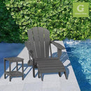 GREENVINES Adirondack-Ottoman | Set of 2 | HDPE Plastic | Outdoor Footrest | All Weather | Foot Rest | Foot Stool | Grey | for Adirondack Chair | for Patio Backyard Pool by CozyNest Decor