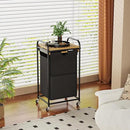 Laundry Hampers 1 Section, Laundry Sorter with Removable Shelf and Pull-Out Bags, Clothes Hampers with Wheels Rolling Cart Basket for Laundry Room Bathroom, 50 L (Black) by CozyNest Decor