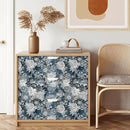 Vintage Garden Peel & Stick Floral Wallpaper - Removable White/Blue Vinyl Self Adhesive Mural - 17.7in x 9.84ft by GreenHaven Gardens