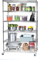Seville Classics UltraDurable Heavy Duty NSF Solid Steel Wire Rack Storage Unit Wheels, 6-Tier Shelving, 48" W x 18" D by CozyNest Decor
