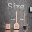 Sellemer Toilet Brush and Holder Set - Flexible Toilet Bowl Brush Head with Silicone Bristles, Compact Size for Storage and Organization, Ventilation Slots Base (1 Pack, Rose Gold) by CozyNest Decor