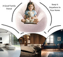 ENBAOHUI Bean Bag Chairs with Memory Foam Chairs for Kids Teens Toddler Faux Fur Sofa Chair with Handle Grey by TinyTreasures Baby Boutique