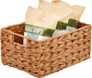 mDesign Woven Farmhouse Kitchen Pantry Food Storage Organizer Basket Bin Box - Container Organization for Cabinets, Cupboards, Shelves, Countertops - Store Potatoes, Onions, Fruit, 6 Pack, Camel Brown by CozyNest Decor