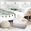 OIAHOMY Rectangle Woven Storage Basket - Nursery Cotton Rope Baskets for Storage, Toy Basket Organizing for Living Room, 17.7"x13.8"x11"- Pack of 3 - Gradient Gray by CozyNest Decor