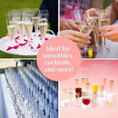 Prestee Set of 24 Clear Plastic Champagne Flutes - 4.5 oz Capacity Shatterproof Disposable Glasses - Suitable for Weddings, Cocktail Parties, and Outdoor Celebrations by CozyNest Decor