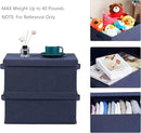 HOONEX Foldable Storage Bins with Lids, Pack of 2, Storage Boxes with 2 Carrying Handles and Heavy Cardboard, 16.5" L x 11.8" W x 7.5" H for Shoes, Clothes, Blue by TinyTreasures Baby Boutique