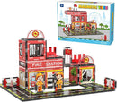 Magnetic Tiles, 50PCS Fire Station Theme Building Blocks Set, Magnet Building Blocks and STEM Preschool Toys for Toddlers Kids Ages 3-5 5-7 8-10 by TinyTreasures Baby Boutique