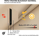 ANRODUO Back Tab Blackout Curtains for Bedroom Living Room, Rod Pocket Pinch Pleated Thermal Insulated Room Darkening Curtains 54 Inches Long 2 Panels, Beige, 42 x 54 Inch by TinyTreasures Baby Boutique