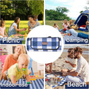 HX&OD Outdoor Picnic Blanket, Extra Large, 80''x60'' Waterproof Foldable Blankets Gingham Picnic Mat for Beach, Camping Grass Lawn Park Accessories Cute Couple Ideas Wedding (Blue, 80”x60”) by TinyTreasures Baby Boutique