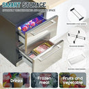 Albott 24 Inch Under Counter Drawer Fridge – Stainless Steel Dual-Zone Beverage Refrigerator with LED Touch Control, Adjustable Storage, Frost-Free, Low Noise, 37℉-50℉, -0.4℉ to 37℉ by CozyNest Decor