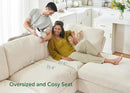 HONBAY Modular Sectional Couches with Storage Corduroy Sleeper Sofa Modular Sectional Couches for Living Room,Beige by CozyNest Decor