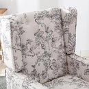 Mid-Century Accent Chair, Upholstered Arm Chair Linen Fabric Side Chair with High Back Solid Wooden Legs, Comfy Reading Chair for Living Room Bedroom, Floral Pattern by CozyNest Decor