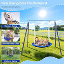 Heavy Duty 500lbs Saucer Swing Set - Outdoor Metal Frame Playground Equipment for Backyard, Includes 45'' Tree Swing & Adjustable Steel Stand - Kids/Toddlers Age 3-12 by TinyTreasures Baby Boutique