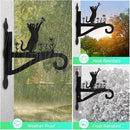 Plant Hangers Outdoor Iron Heavy Duty Ornamental Cat Silhouette Wall Mounted Hanging Plant Bracket for Flower Pot Lantern Bird Feeder Wind Chimes Christmas Decoration by GreenHaven Gardens