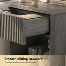 Fluted Nightstand Set of 2, 22.8" Wide Nightstands with Drawer Storage Large Wood BedsideTable Night Stands for Bedroom, Grey Oak by CozyNest Decor