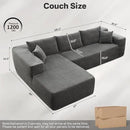 104" Cloud Sectional Couches for Living Room,L Shaped Boneless Couch in A Box,Sleeper Sofa with Comfy Chaise No Assembly Required,Grey by CozyNest Decor
