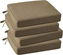 Outdoor Sunbrella Square Corner Seat Cushion, 18.5"x16"x3", Set of 4, Non Slip Seat Cushion Pads with Removable Cover for Patio Furniture, Garden Yard Lawn, Specrtum Caribou by GreenHaven Gardens