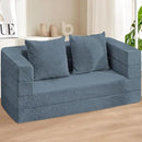 Folding Bean Bag Chair for Adults,3-in-1 Bean Bag Couch Faux Fur Floor Sofa Large Beanbag Convertible Bean Bag Sofa Bed with Pillow in Bedroom,Living Room,Apartment(Queen,Gray) by CozyNest Decor