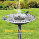 VIVOHOME Polyresin Antique Outdoor Gray Garden Bird Bath and Solar Powered Round Pond Fountain Combo Set by GreenHaven Gardens