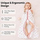 Baby Sleep Sack 12-18 Months 3 Pack 100% Cotton Lightweight 0.5 TOG Wearable Blanket Baby Sleep Bag with 2-Way Zipper for Infant Toddler Pink by TinyTreasures Baby Boutique