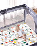 Odorless Premium Foam Baby Play Mat 4ft x 6ft, Soft Microfiber Fabric Crawling Mat for Floor- Comfortable and Hypoallergenic, Non-Slip Cushioned Floor Playpen mat for Infants,Babies,Toddlers by TinyTreasures Baby Boutique