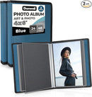 Dunwell Small Photo Album 4x6 (2-Pack, Blue), Mounting Paper, 4 x 6 Photo & Art Portfolio Presentation Book, 24 Pockets Display 48 Pages, Professional Mini Picture Book for Artwork, Postcards by TinyTreasures Baby Boutique