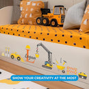 Custom Toddler Construction Crane Wall Decal I Personalized Name & Initial I Nursery Wall Decal for Toddler Room Decorations I Wall Sticker for Bedroom Wide 42"x35" Height (Shown) (Large) by TinyTreasures Baby Boutique