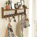 AMBIRD 34.2 inch Wooden Extra-Long Wall Hook Rack with Shelf - Versatile and Decorative Wall-Mounted Storage - 10 Hooks for Hanging Coats, Hats, Scarves - Ideal for Entryways, Bedrooms, Closets by CozyNest Decor