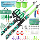 Kids Fishing Pole, Portable Telescopic Kids Fishing Poles for Boys and Girls, Fishing Rod and Reel Combo Kit with Tackle Box, and Fishing Net, Best Fishing Pole for Toddler Youth by TinyTreasures Baby Boutique