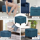 Adeco Square Fabric Storage Ottoman with Tufted Flip Top, 18x18x15 by CozyNest Decor