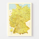 Vintage Map of Germany 1954