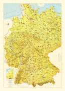 Vintage Map of Germany 1954