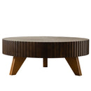 Round Retro Coffee With Solid Wood Legs by Unique Piece Furniture