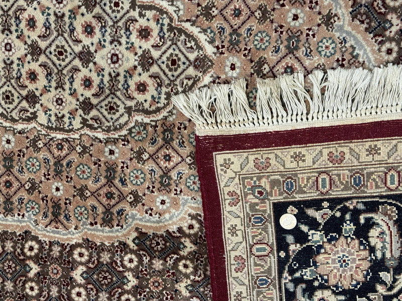 Sino Persian Rug 8x10, Herati, Elegant Oriental Carpet, Dark Maroon
