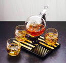 Marine Decanter Set With 4 Whiskey Glasses 1000ml
