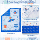 Viviland 3 Pieces Baby Bedding Set for Boy Girls, Baby Bedding Set for Newborn, Infant & Toddler - Robot by TinyTreasures Baby Boutique