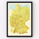 Vintage Map of Germany 1954