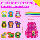 9 PCS Kids Lacing Cards, 9 Double Sided Wild Animals Sewing Cards with 9 Colorful Laces, Educational & Learning Toys for Preschoolers, Kids Ages 3+ by TinyTreasures Baby Boutique
