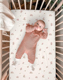 Bassinet Sheet for Baby Boy and Girl 2 Pack, Fitted Sheets for Rectangle, Oval, Hourglass Bassinet Mattress, Muslin Moses Basket Sheets with Neutral Style (Vintage Blossom & Pink) by TinyTreasures Baby Boutique