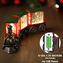 Christmas Snow Globe Train Santa Claus Reindeer Gifts Tree Classic Relief Texture Battery Powered LED Glitter Christmas Decorations Indoor