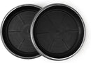 9" Decorative Heavy Duty Tray/Saucer (2 Pack) Rustic Medieval/French Country Look, Pot/Planter Base for Indoor/Outdoor Decor (9 inches, Silver) by GreenHaven Gardens
