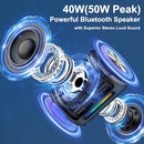 PoP voice Portable Wireless Bluetooth Speaker,40W(50W) Peak Stereo Sound Shower Speaker,IPX7 Waterproof Speaker with Deep Bass,RGB Light,Preset EQ,TWS,for Home/Camping/Gifts, BT5.3 Speaker,Up to 24H by TinyTreasures Baby Boutique