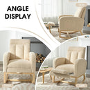 NIOIIKIT Modern Nursery Rocking Chair, Teddy Upholstered Rocking Chair with Footrest, Comfortable Glider Rocker with Side Pocket for Living Room, Bedroom, Nursing Room (Beige) by TinyTreasures Baby Boutique