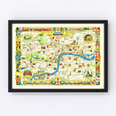 Vintage Map of London, England 1951