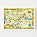 Vintage Map of London, England 1951
